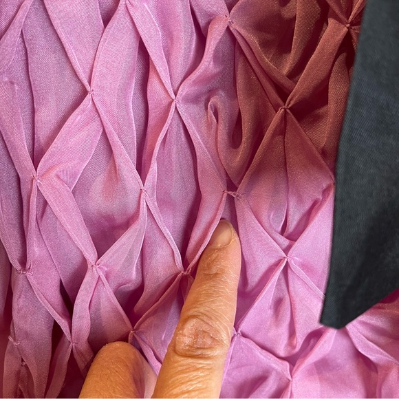 NWT Anthropologie Maeve Rhinestone Smock Sheer Babydoll Bow Top Pink Size XS - Picture 13 of 14